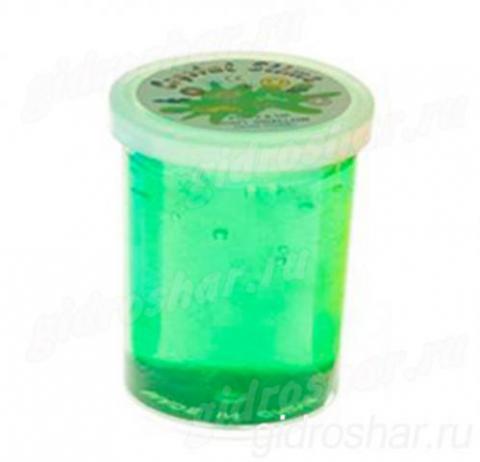 Лизун «Баночка Cristal Slime» твердый, зеленый