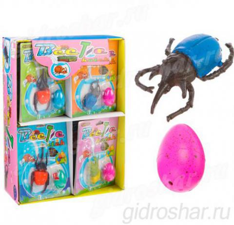 Растущие игрушки "Жук", в наборе яйцо: 2 × 3 см с динозавром